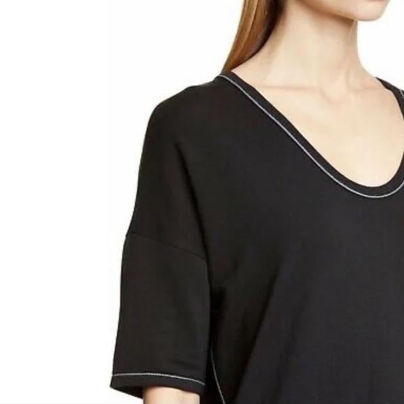 NWT $125 Rag + Bone Marlon Black Tee with Contrast White Stitching - size XXS! - Picture 2 of 9